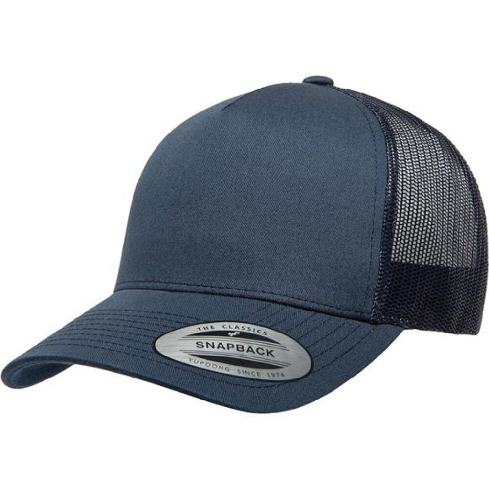 Mens 5 Panel Retro Trucker Hat Snapback Adjustable Baseball Cap Mesh Back